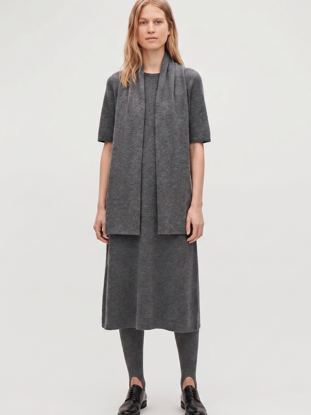 COS Scarf-Detail Wool Maxi Dress